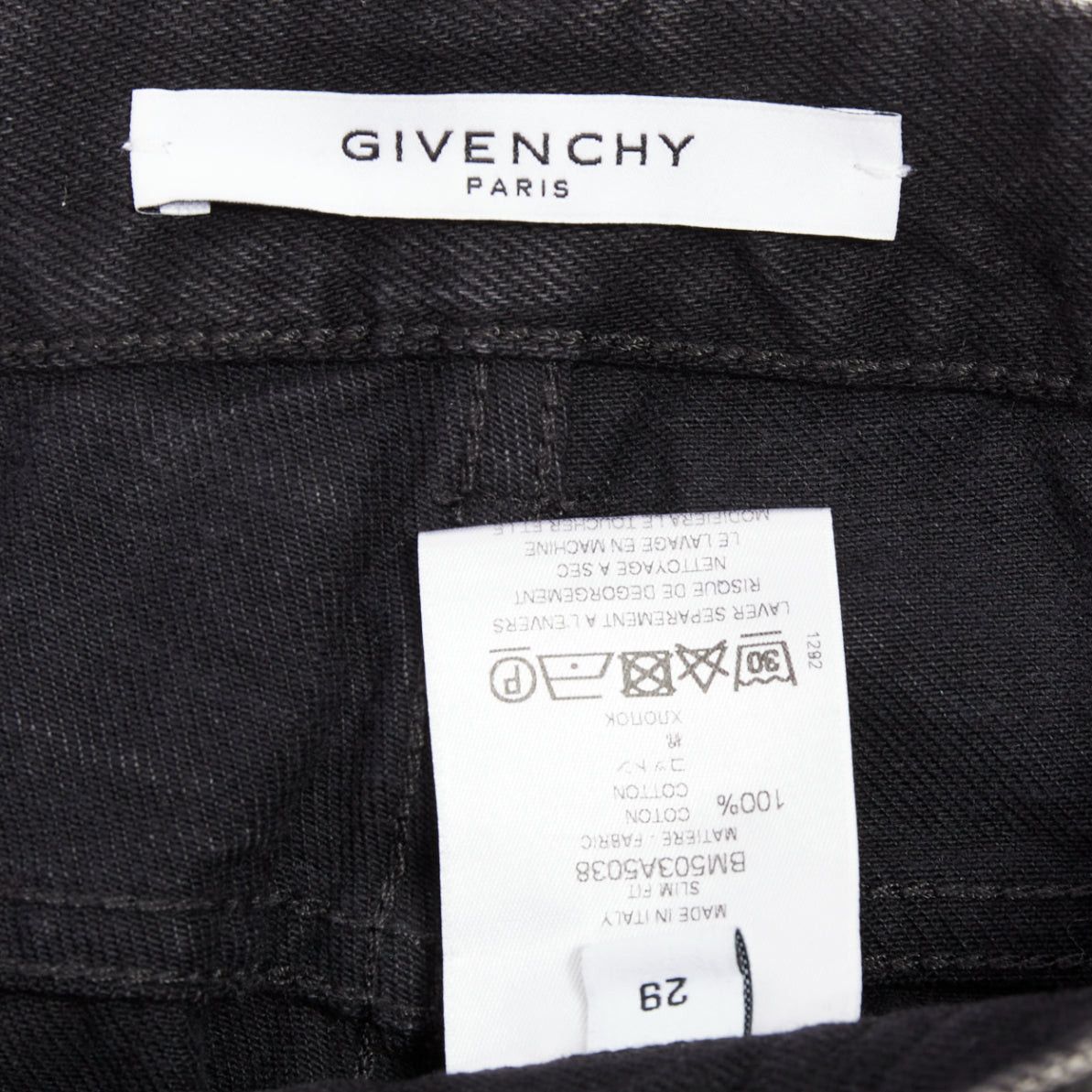 Givenchy GIVENCHY grey acid washed cotton lightning topstitch panelled jeans 29" Size US 29 - 8 Thumbnail