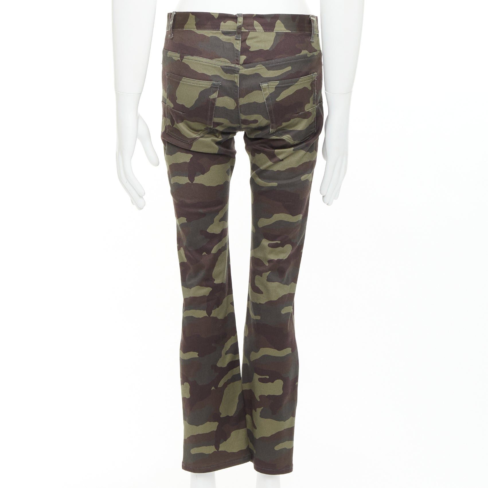 Dior DIOR HOMME green Army Camouflage skinny denim cropped jeans 30" Size US 28 / EU 44 - 5 Thumbnail