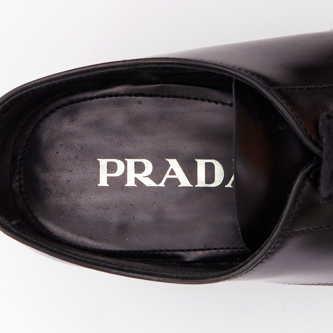 Prada PRADA black round toe lace up classic brogue dress shoes UK7 EU41 Size US 8 / EU 41 - 9 Thumbnail
