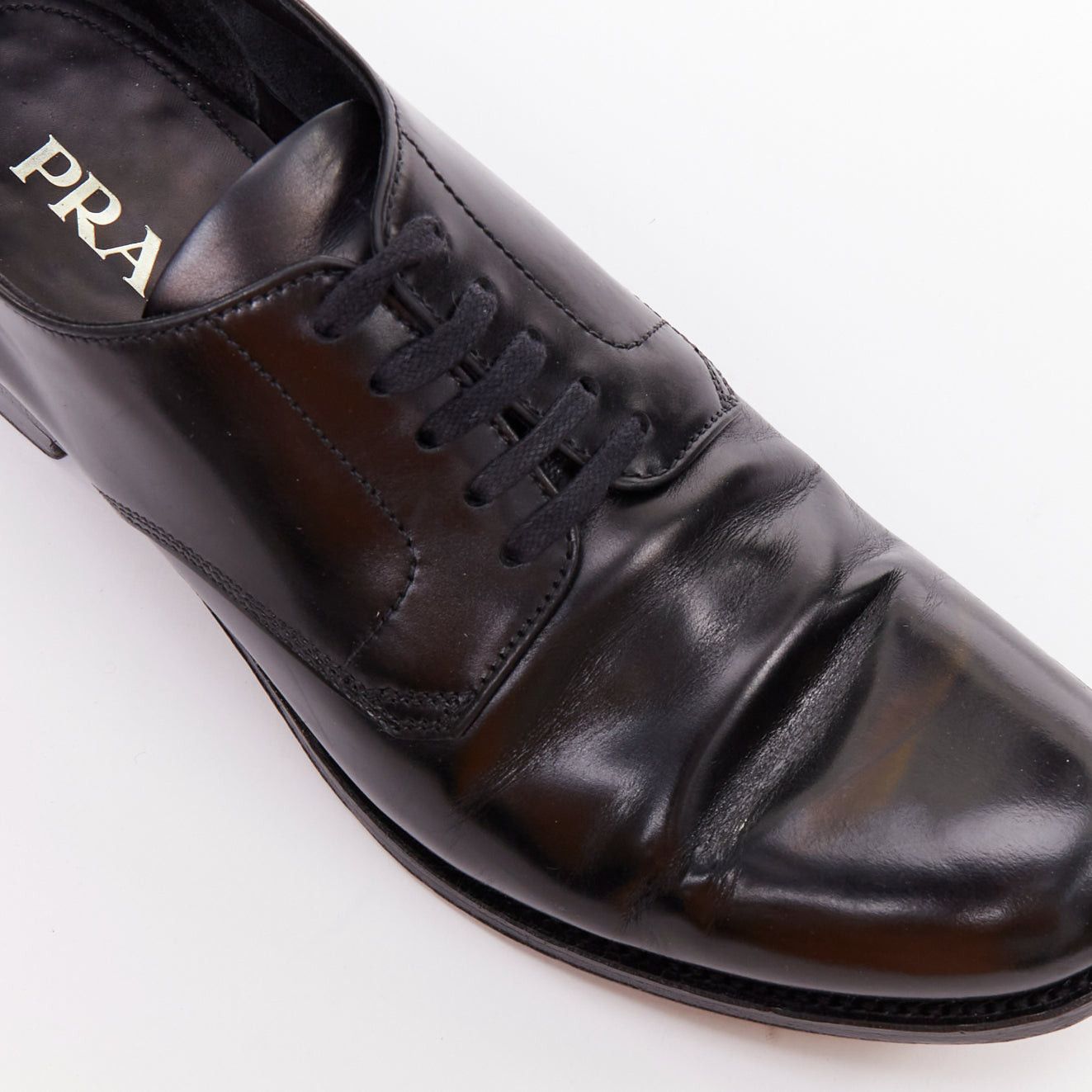 Prada PRADA black round toe lace up classic brogue dress shoes UK7 EU41 Size US 8 / EU 41 - 7 Thumbnail