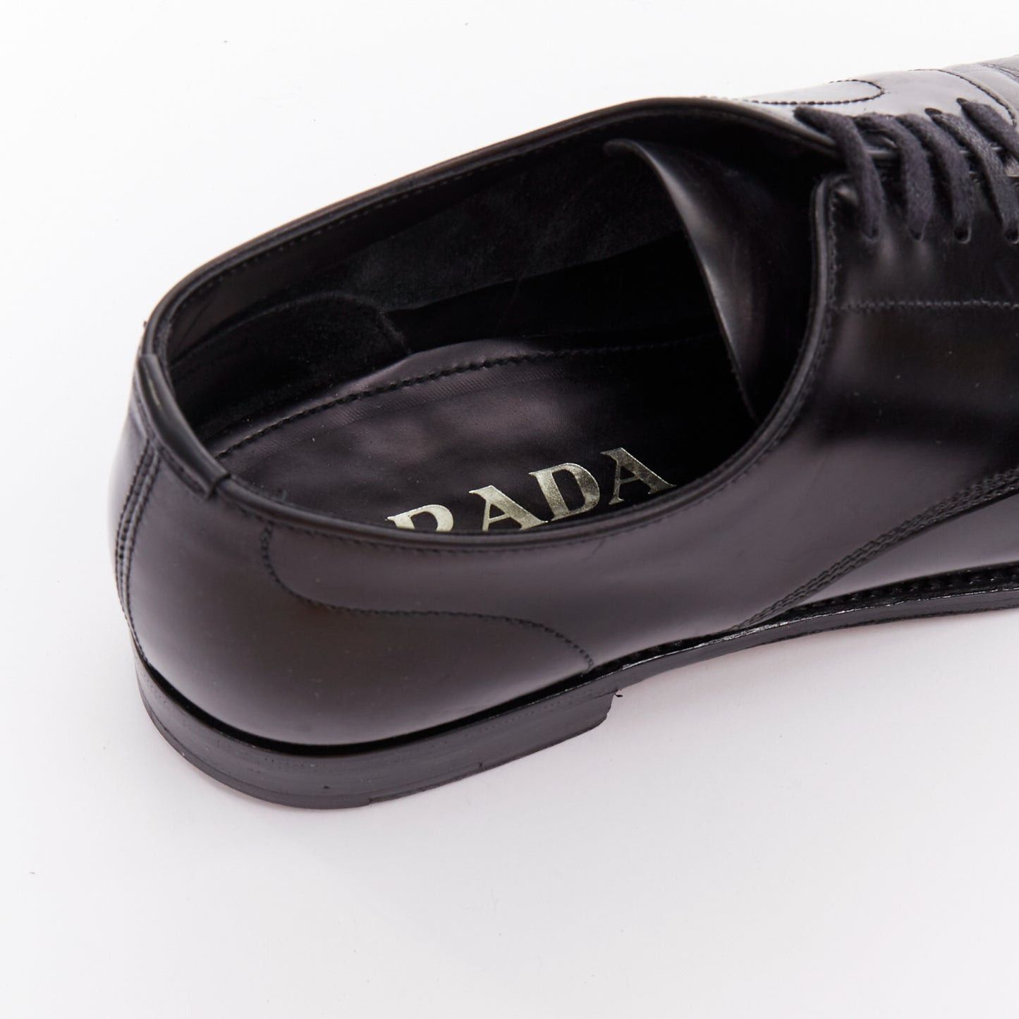 Prada PRADA black round toe lace up classic brogue dress shoes UK7 EU41 Size US 8 / EU 41 - 8 Thumbnail