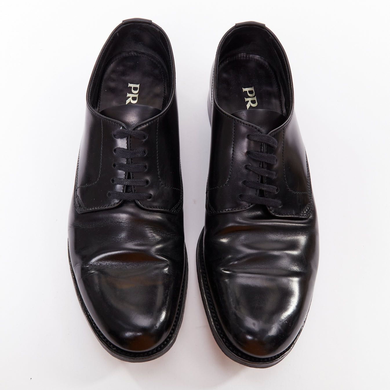Prada PRADA black round toe lace up classic brogue dress shoes UK7 EU41 Size US 8 / EU 41 - 2 Thumbnail