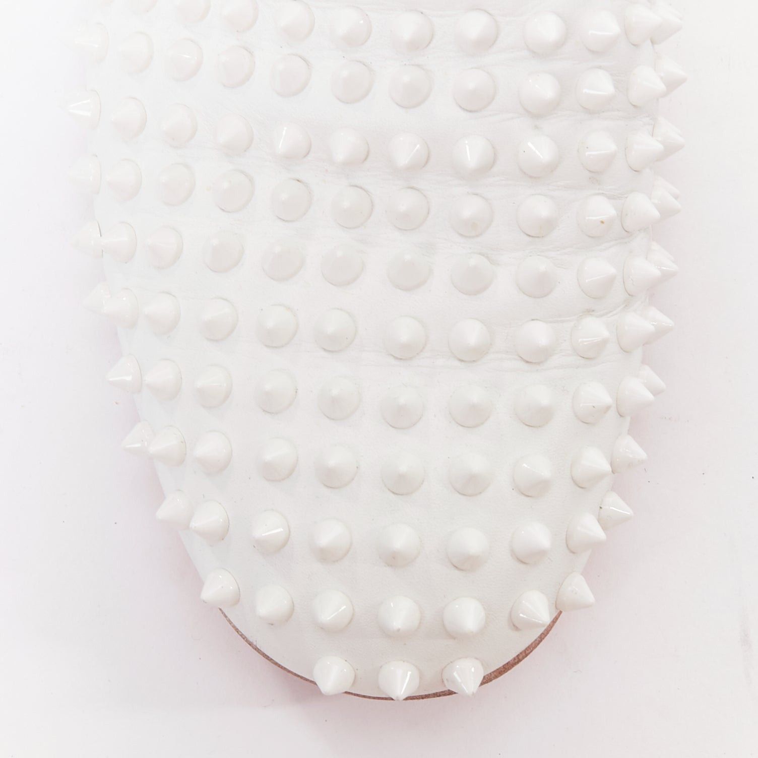 Christian Louboutin CHRISTIAN LOUBOUTIN Dandelion white leather spike stud loafer shoes EU40.5 Size US 7.5 / EU 40-41 - 6 Thumbnail