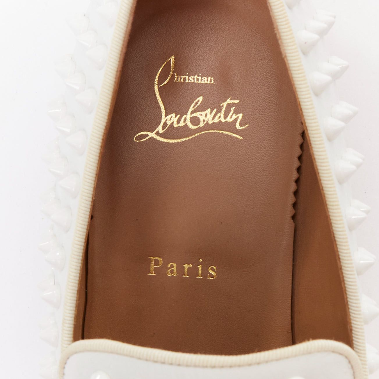 Christian Louboutin CHRISTIAN LOUBOUTIN Dandelion white leather spike stud loafer shoes EU40.5 Size US 7.5 / EU 40-41 - 9 Thumbnail
