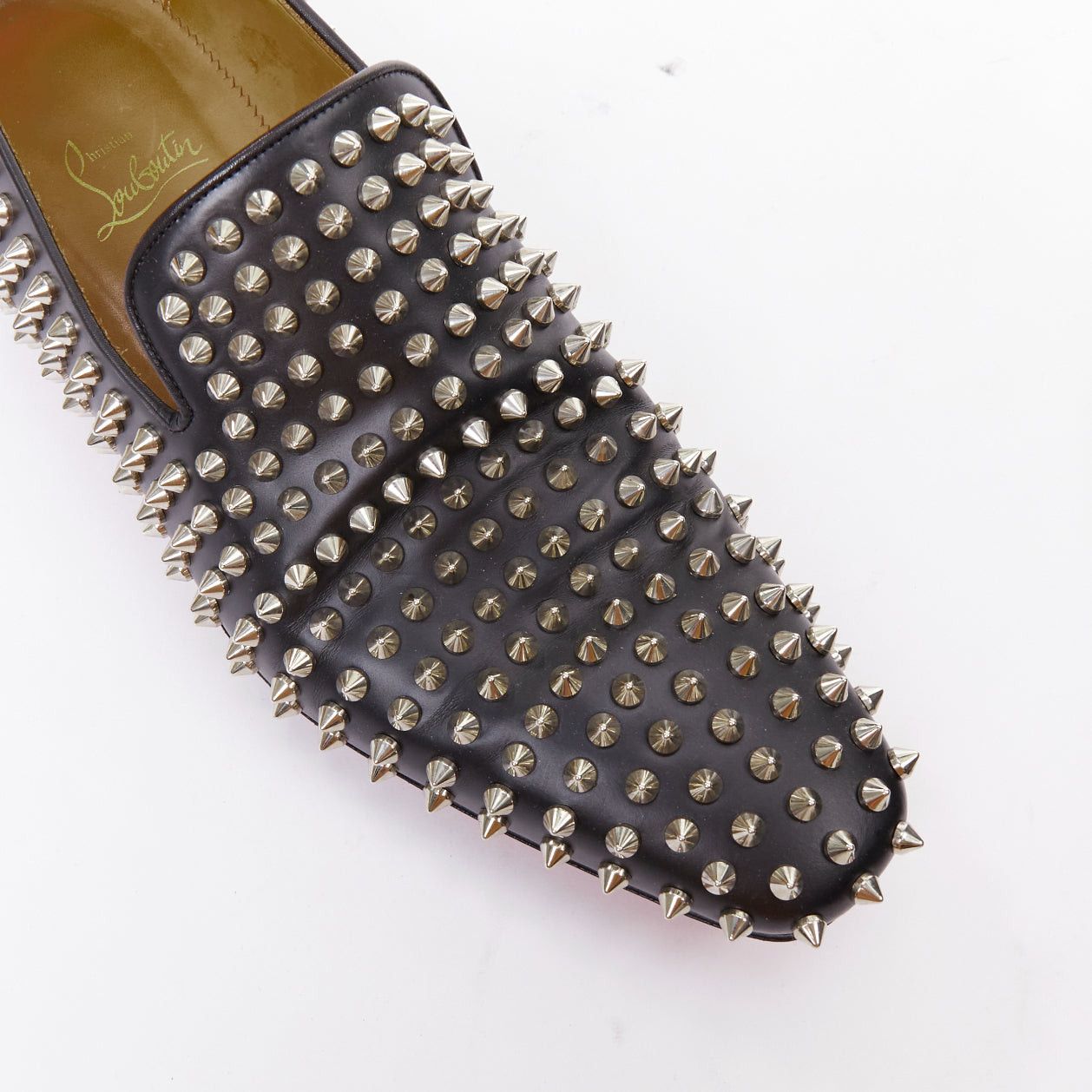 Christian Louboutin CHRISTIAN LOUBOUTIN Rollerboy black silver leather spike stud loafers EU40.5 Size US 7.5 / EU 40-41 - 7 Thumbnail