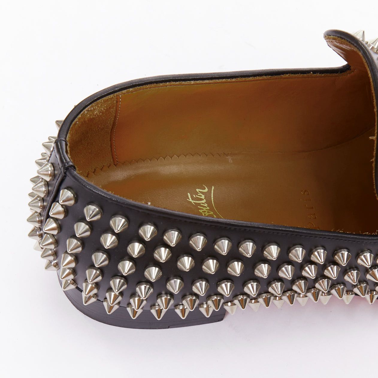 Christian Louboutin CHRISTIAN LOUBOUTIN Rollerboy black silver leather spike stud loafers EU40.5 Size US 7.5 / EU 40-41 - 8 Thumbnail