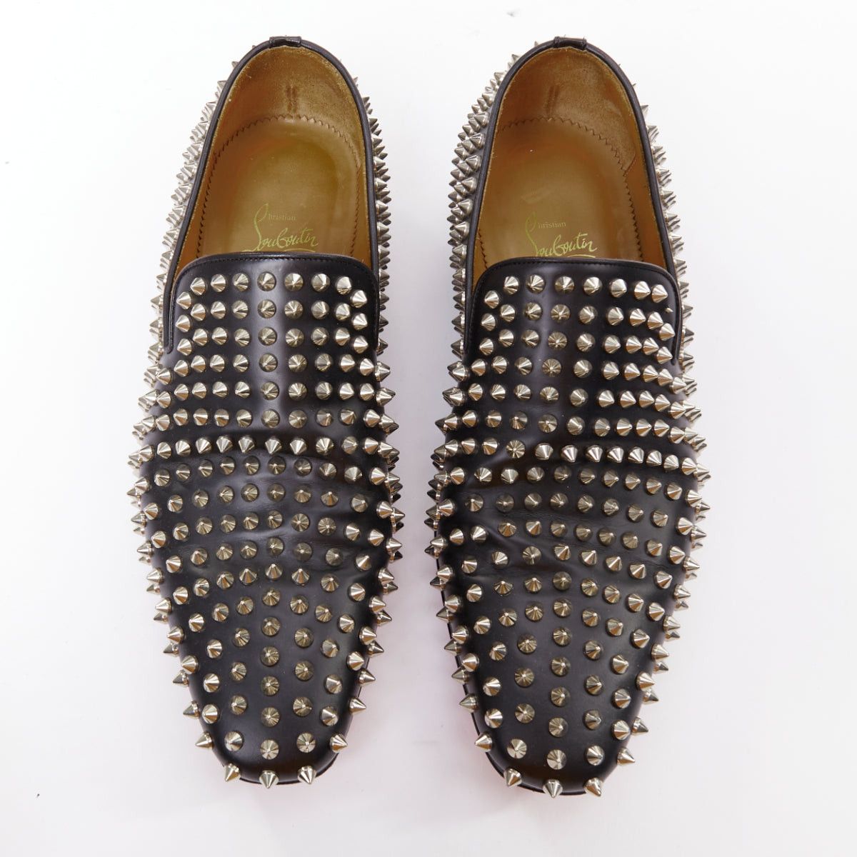 Christian Louboutin CHRISTIAN LOUBOUTIN Rollerboy black silver leather spike stud loafers EU40.5 Size US 7.5 / EU 40-41 - 2 Thumbnail
