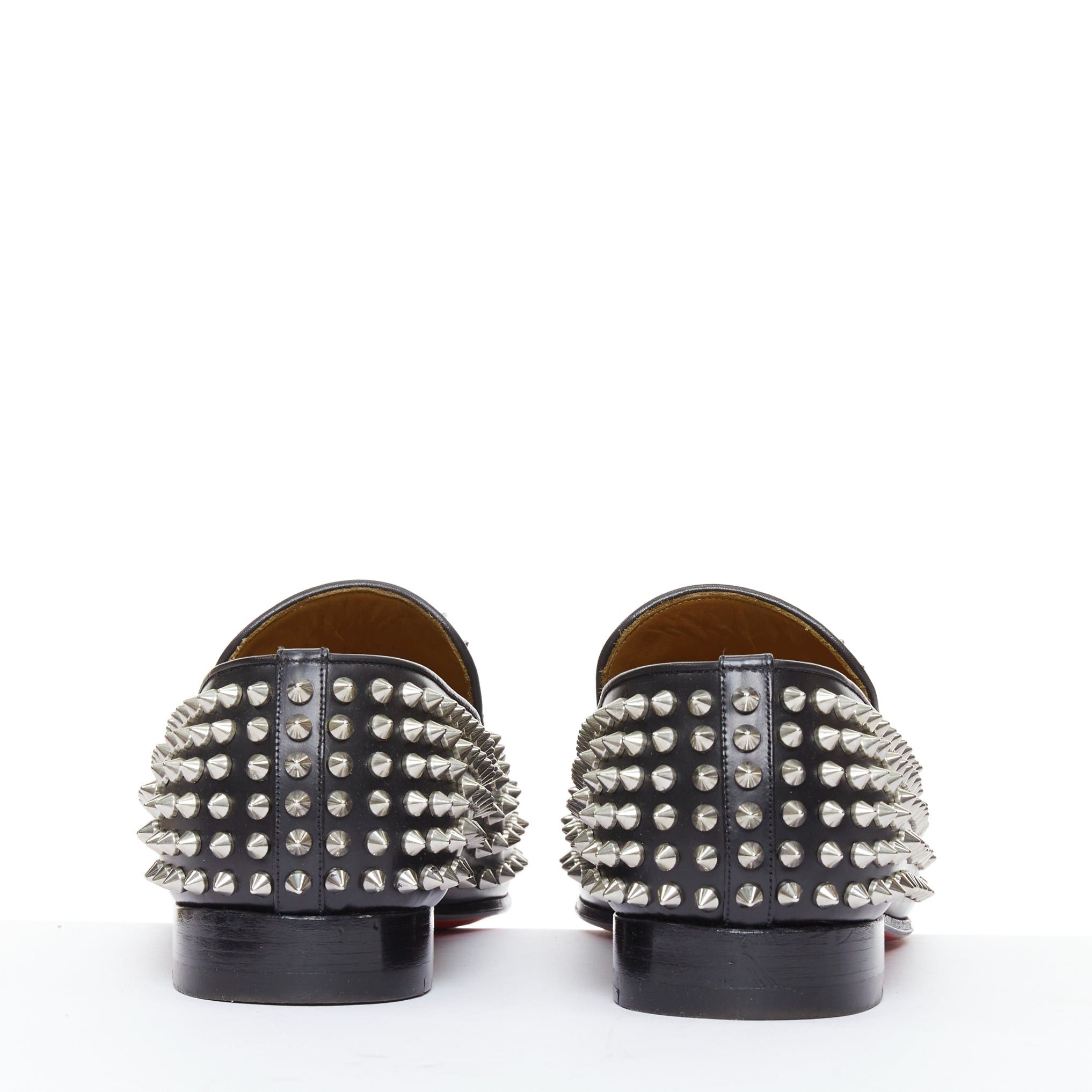 Christian Louboutin CHRISTIAN LOUBOUTIN Rollerboy black silver leather spike stud loafers EU40.5 Size US 7.5 / EU 40-41 - 5 Thumbnail