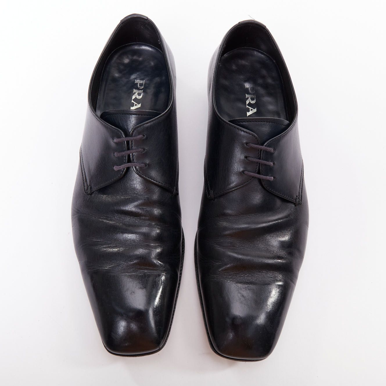 Prada PRADA black leather square toe lace brogue shoes UK6.5 EU40.5 Size US 7.5 / EU 40-41 - 2 Thumbnail