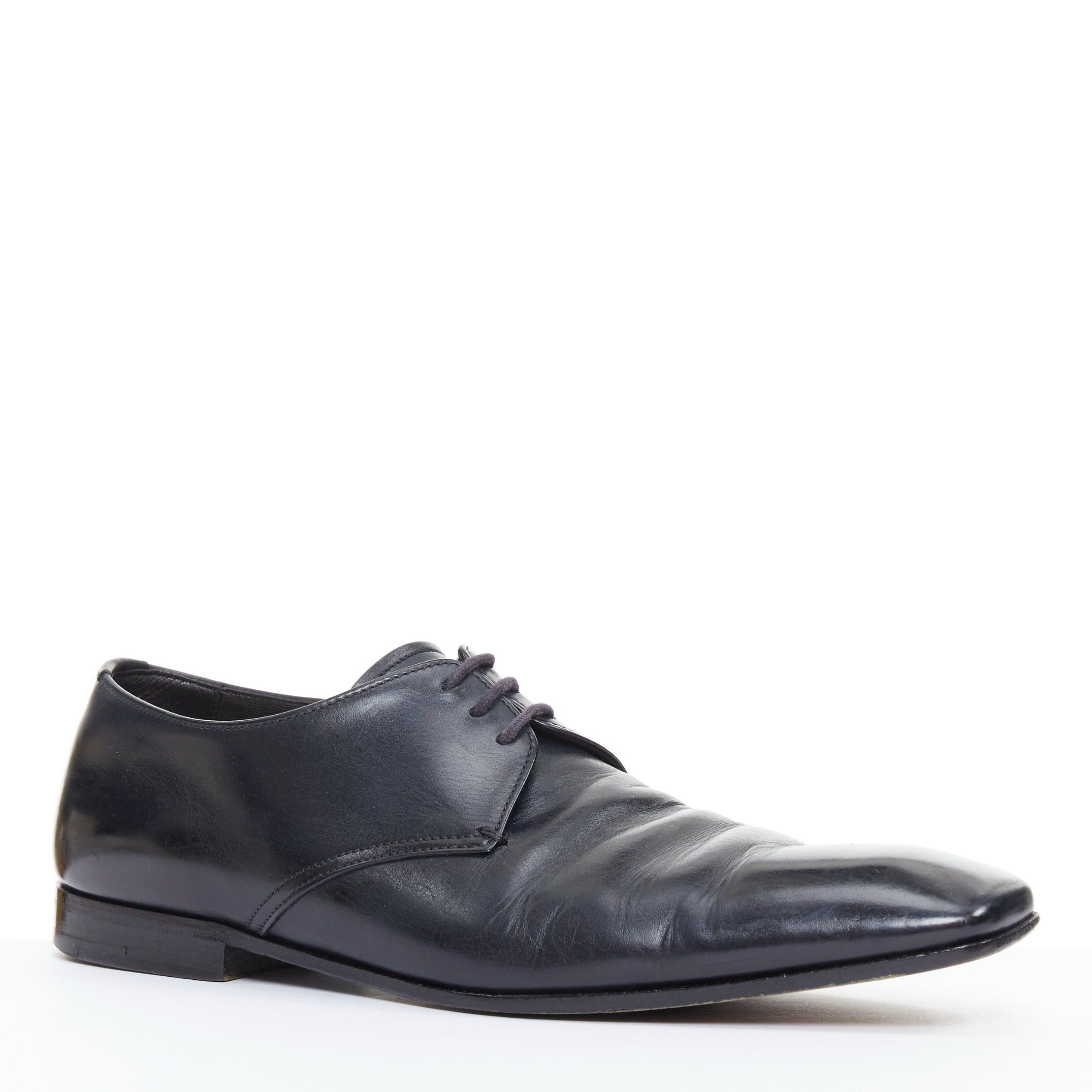 Prada PRADA black leather square toe lace brogue shoes UK6.5 EU40.5 Size US 7.5 / EU 40-41 - 3 Thumbnail