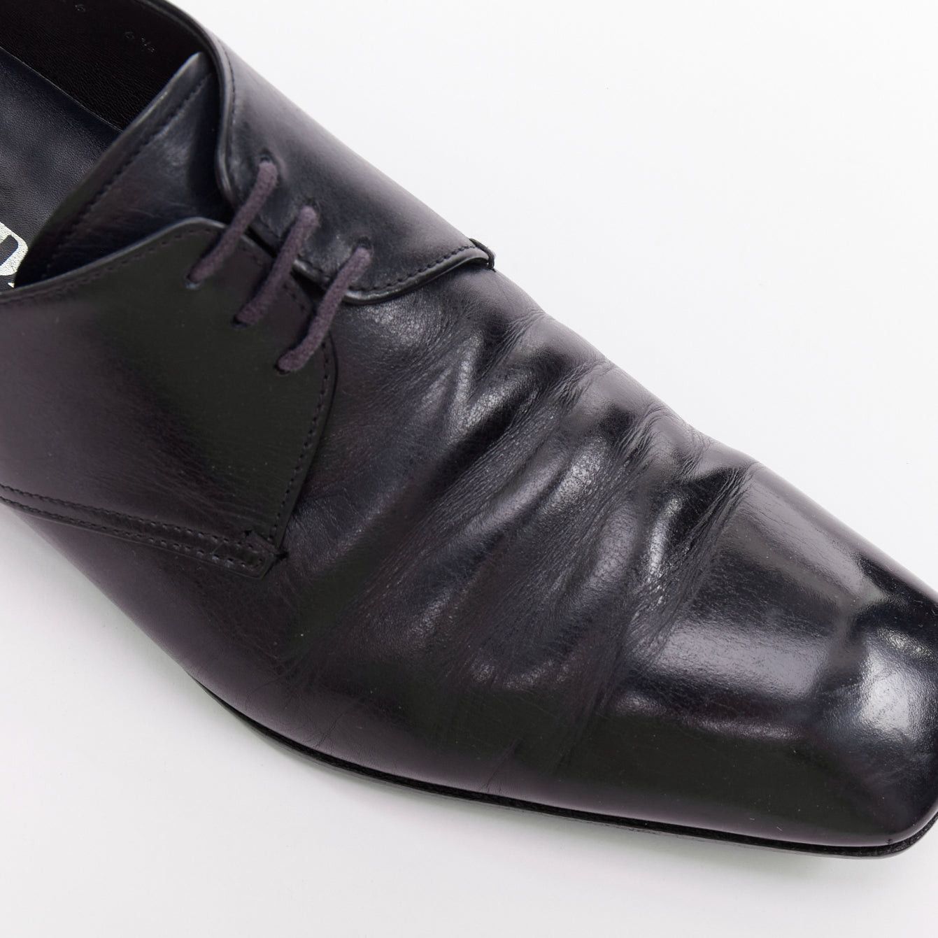 Prada PRADA black leather square toe lace brogue shoes UK6.5 EU40.5 Size US 7.5 / EU 40-41 - 7 Thumbnail
