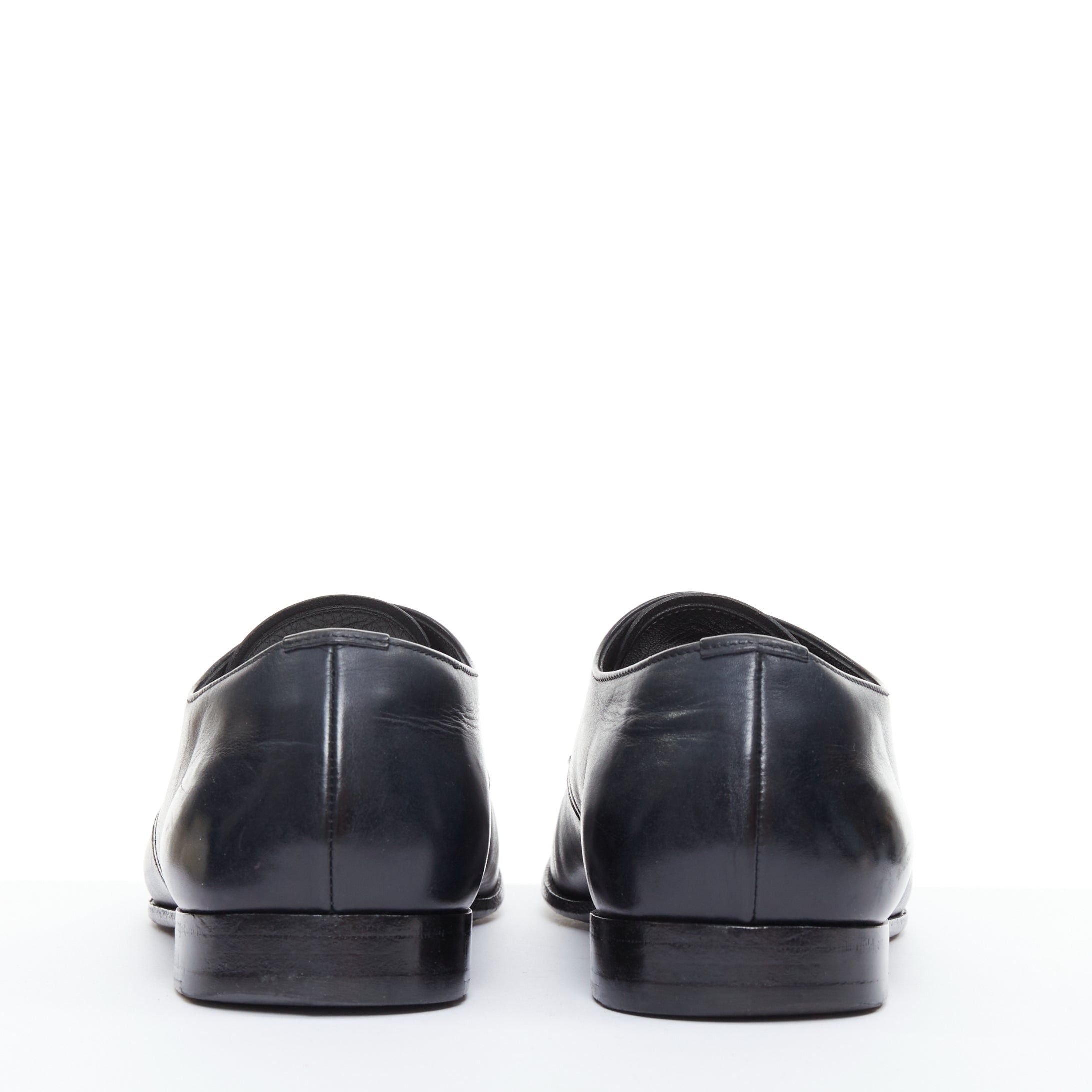 Prada PRADA black leather square toe lace brogue shoes UK6.5 EU40.5 Size US 7.5 / EU 40-41 - 5 Thumbnail