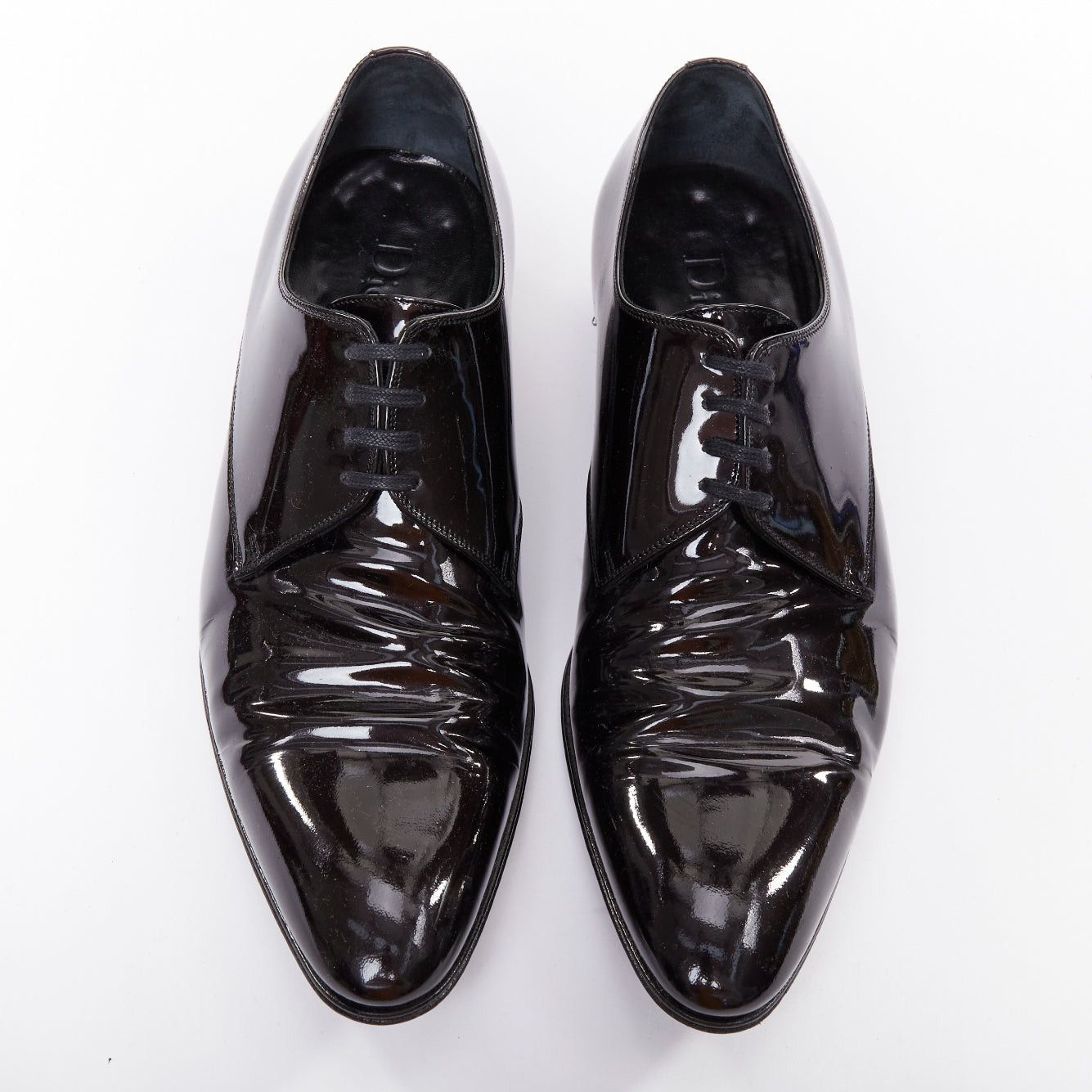 Dior DIOR HOMME black patent leather lace up classic brogue dress shoes EU40.5 Size US 7.5 / EU 40-41 - 2 Thumbnail