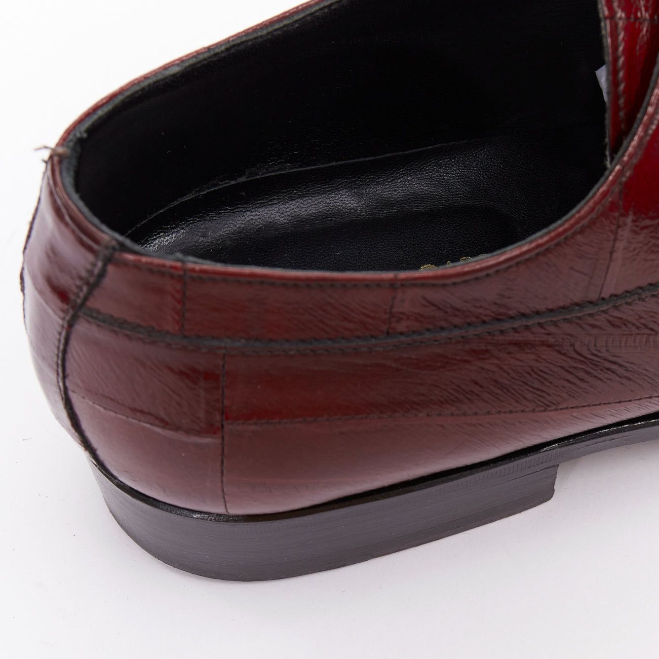 Dolce & Gabbana DOLCE GABBANA burgundy leather curled toe brogue shoes UK6 EU40 Size US 7 / EU 40 - 8 Thumbnail