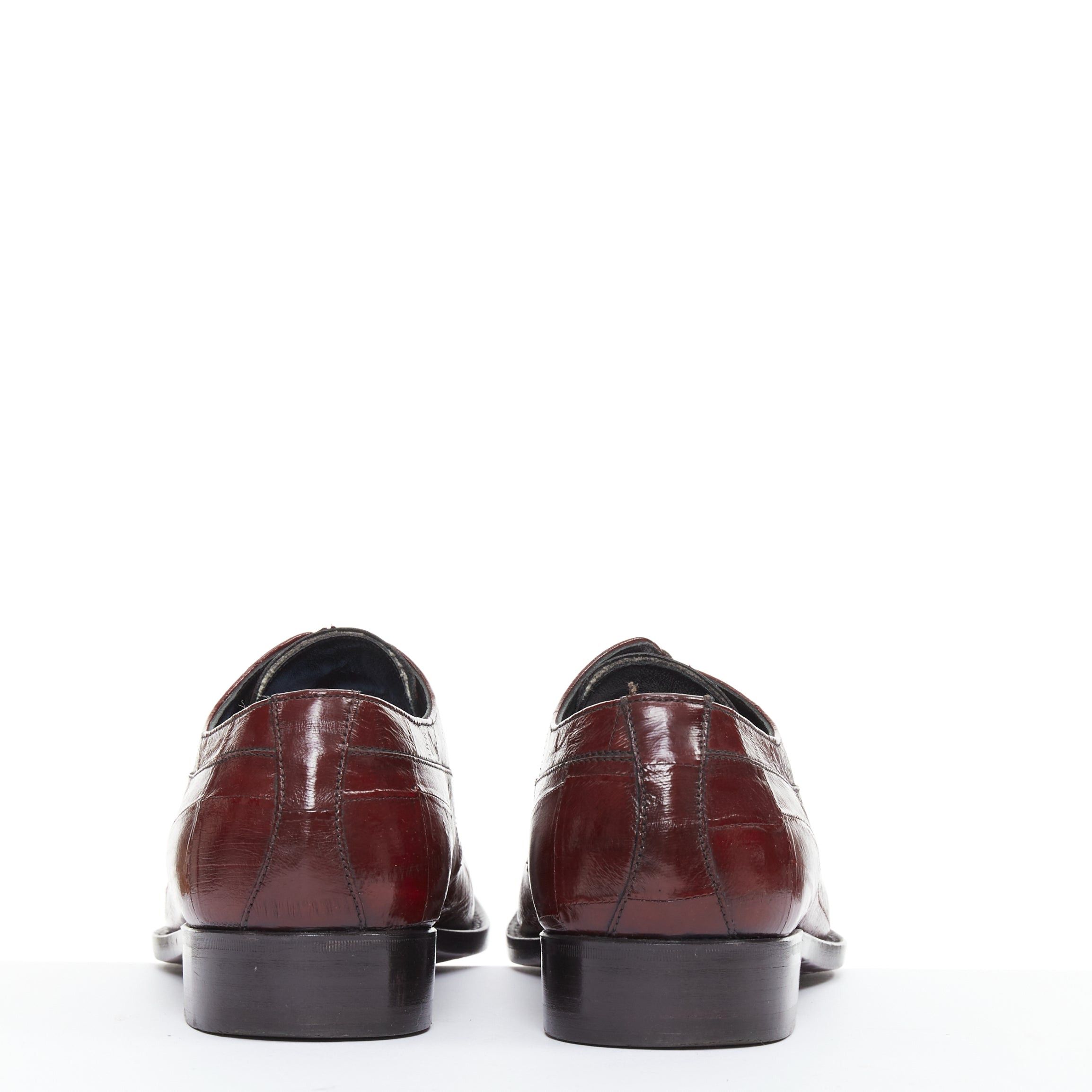 Dolce & Gabbana DOLCE GABBANA burgundy leather curled toe brogue shoes UK6 EU40 Size US 7 / EU 40 - 5 Thumbnail