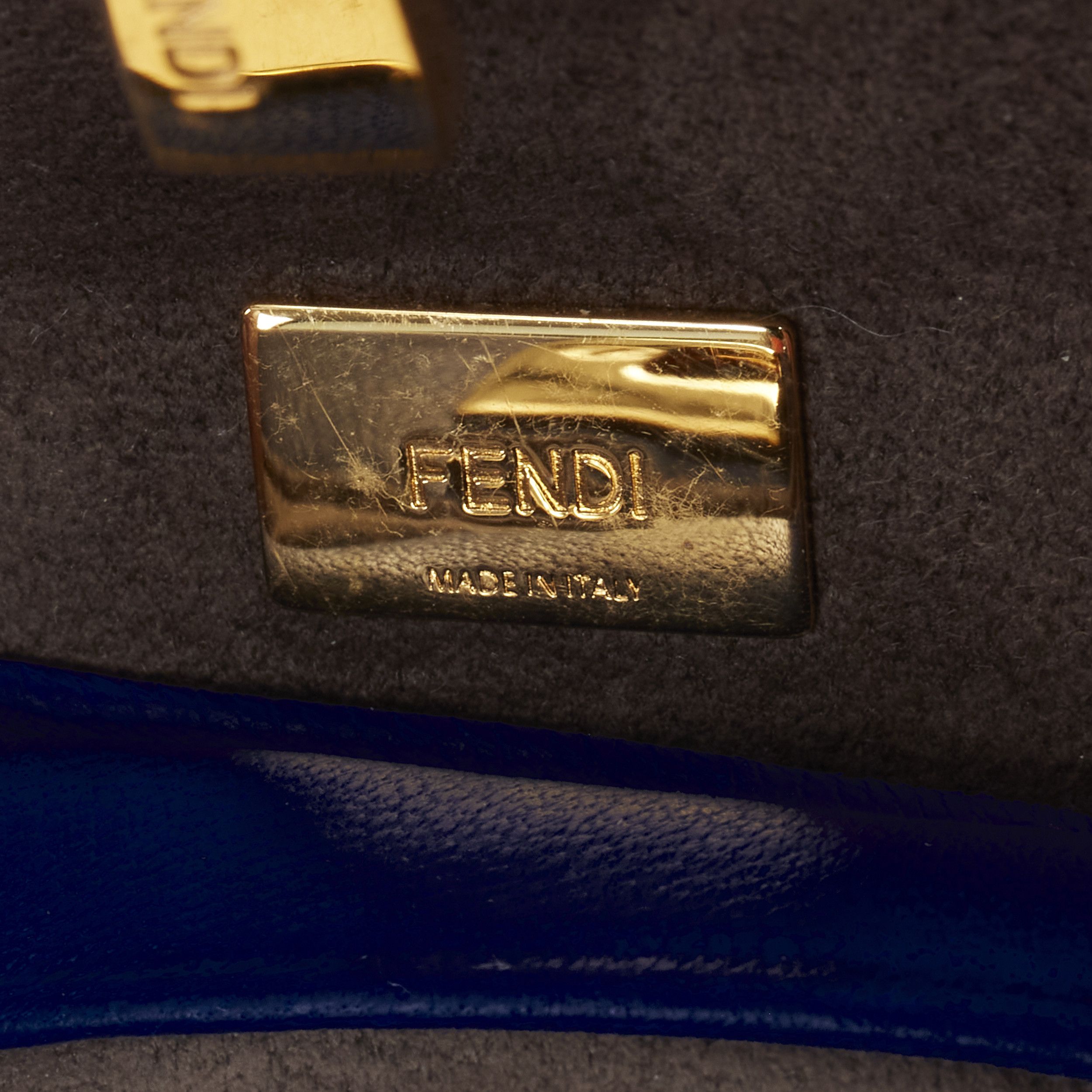 Fendi FENDI Micro Peekaboo blue leather gold hardware crossbody bag Size ONE SIZE - 9 Thumbnail