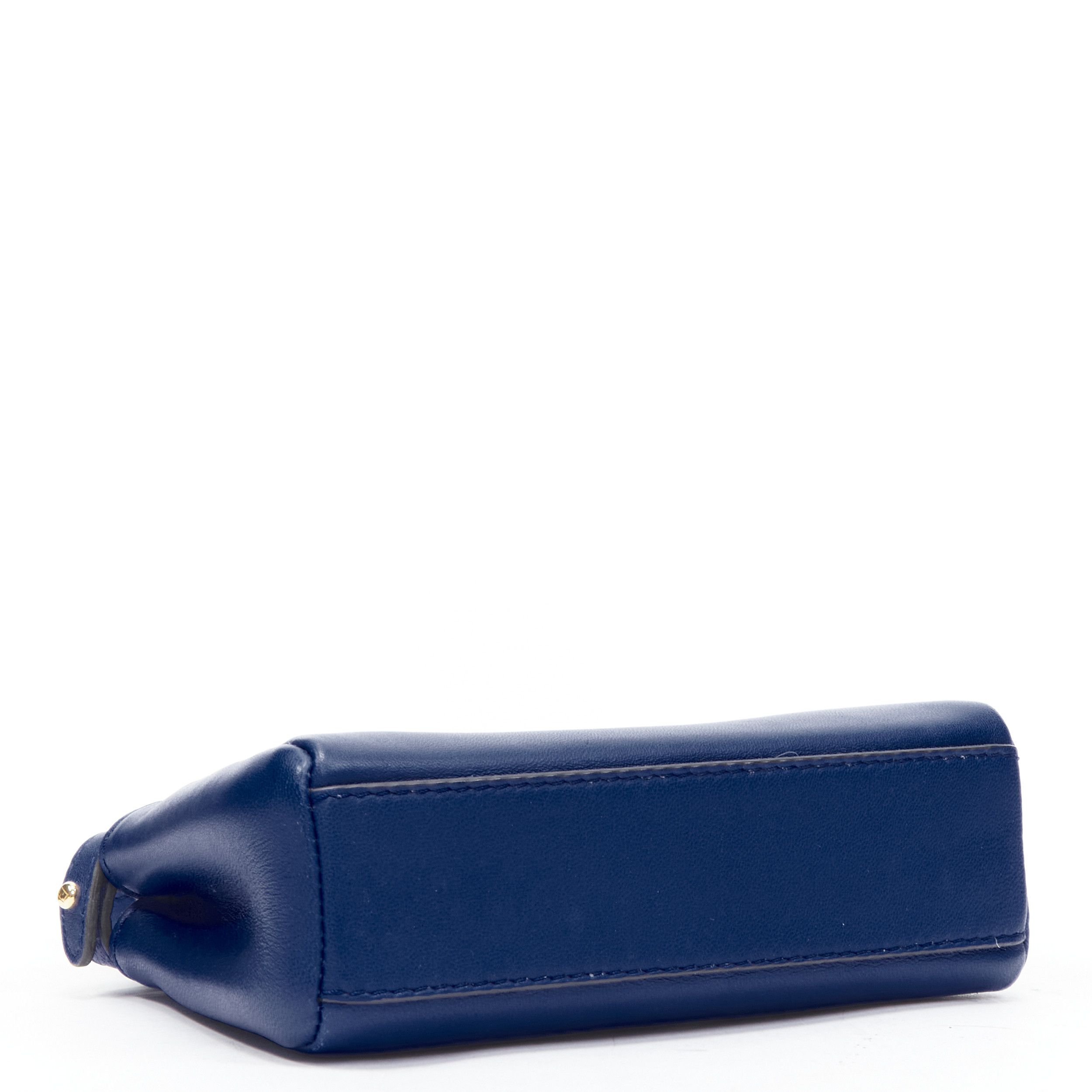 Fendi FENDI Micro Peekaboo blue leather gold hardware crossbody bag Size ONE SIZE - 6 Thumbnail