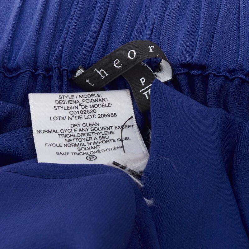 Theory THEORY cobalt blue 100% silk black elastic cross band open. back maxi dress XS Size XS / US 0-2 / IT 36-38 - 9 Thumbnail