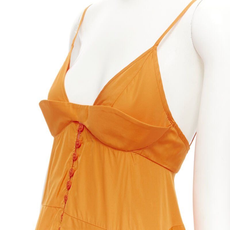 Jacquemus new JACQUEMUS Runway orange long tafetta button front maxi dress gown IT34 XS Size XXS / US 00 / IT 34 - 2 Thumbnail