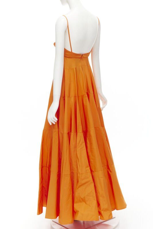 Jacquemus new JACQUEMUS Runway orange long tafetta button front maxi dress gown IT34 XS Size XXS / US 00 / IT 34 - 6 Thumbnail
