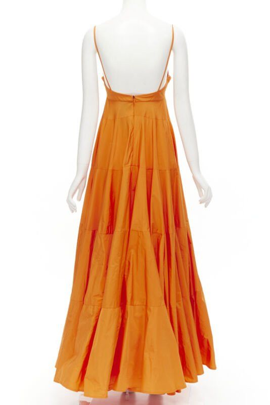 Jacquemus new JACQUEMUS Runway orange long tafetta button front maxi dress gown IT34 XS Size XXS / US 00 / IT 34 - 5 Thumbnail