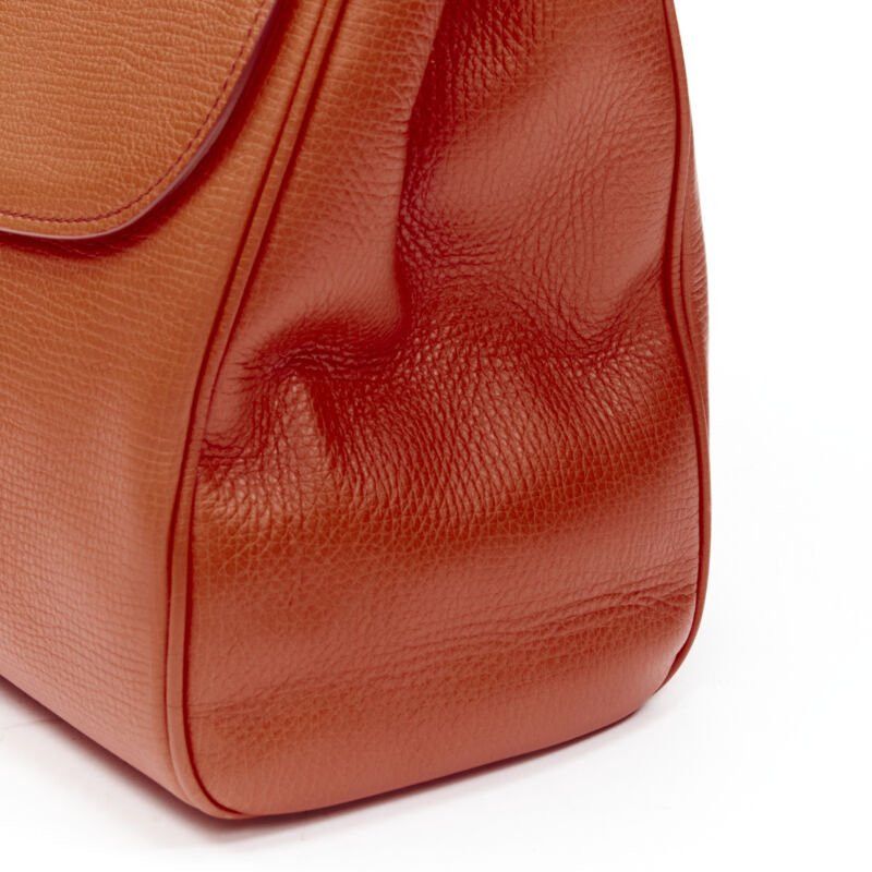 Dolce & Gabbana DOLCE GABBANA Monica orange leather gold lock flap shoulder satchel bag Size ONE SIZE - 9 Thumbnail