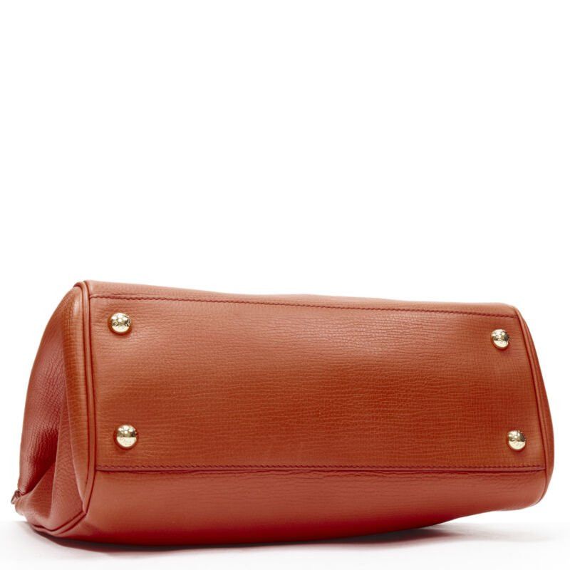 Dolce & Gabbana DOLCE GABBANA Monica orange leather gold lock flap shoulder satchel bag Size ONE SIZE - 6 Thumbnail