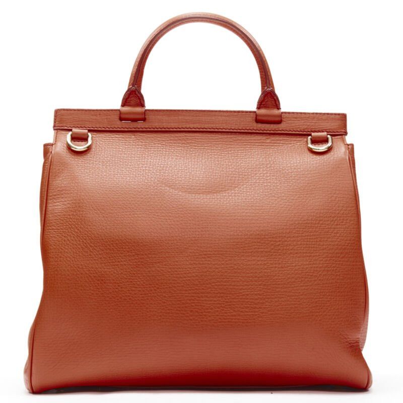 Dolce & Gabbana DOLCE GABBANA Monica orange leather gold lock flap shoulder satchel bag Size ONE SIZE - 5 Thumbnail