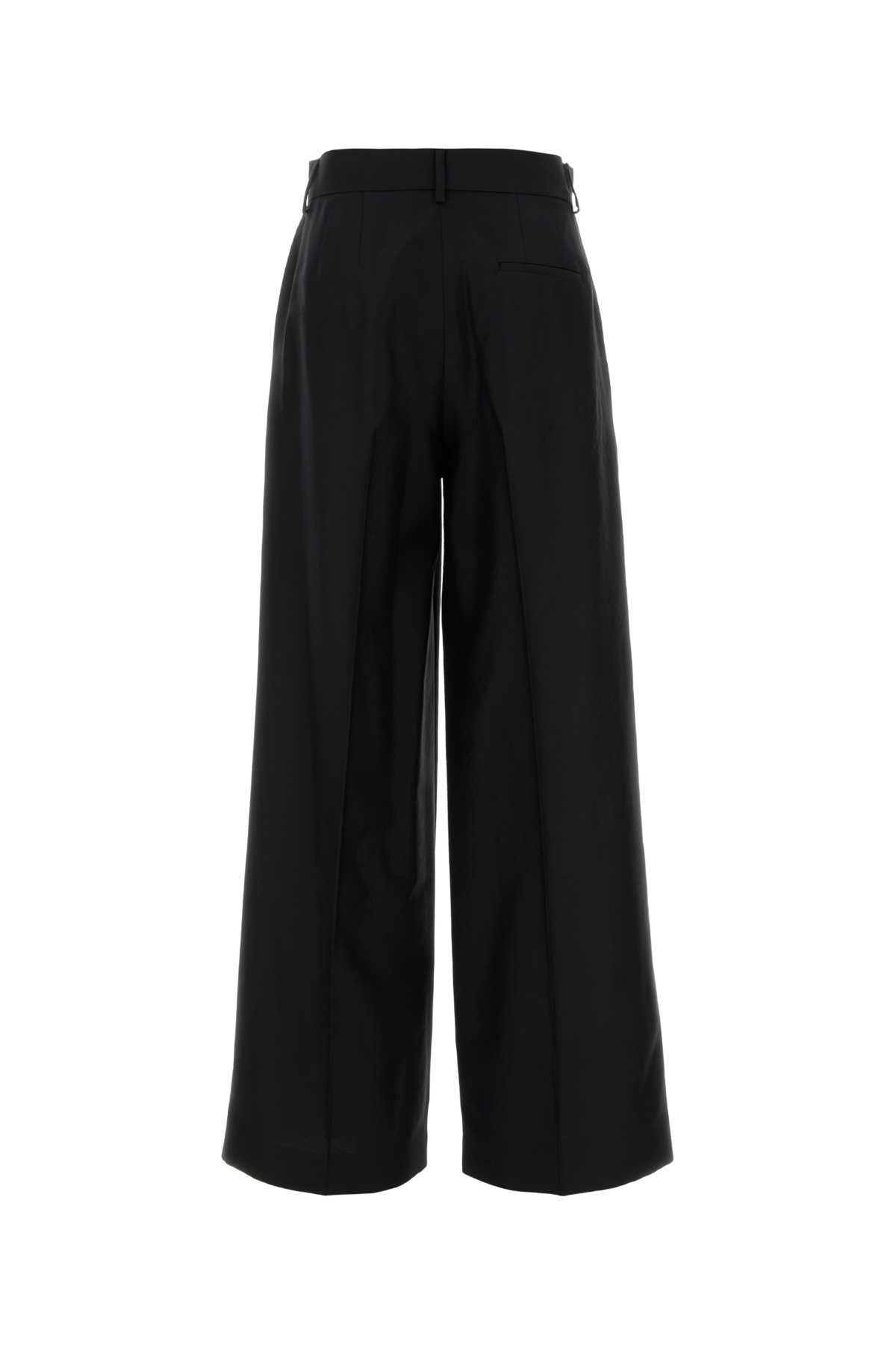 Alberta Ferretti Black Wool Blend Wide-Leg Pant Size 27" / US 4 / IT 40 - 2 Thumbnail