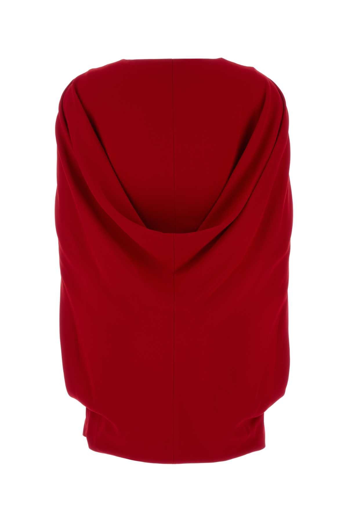Alberta Ferretti Red Stretch Crepe Mini Dress Size XS / US 0-2 / IT 36-38 - 2 Thumbnail