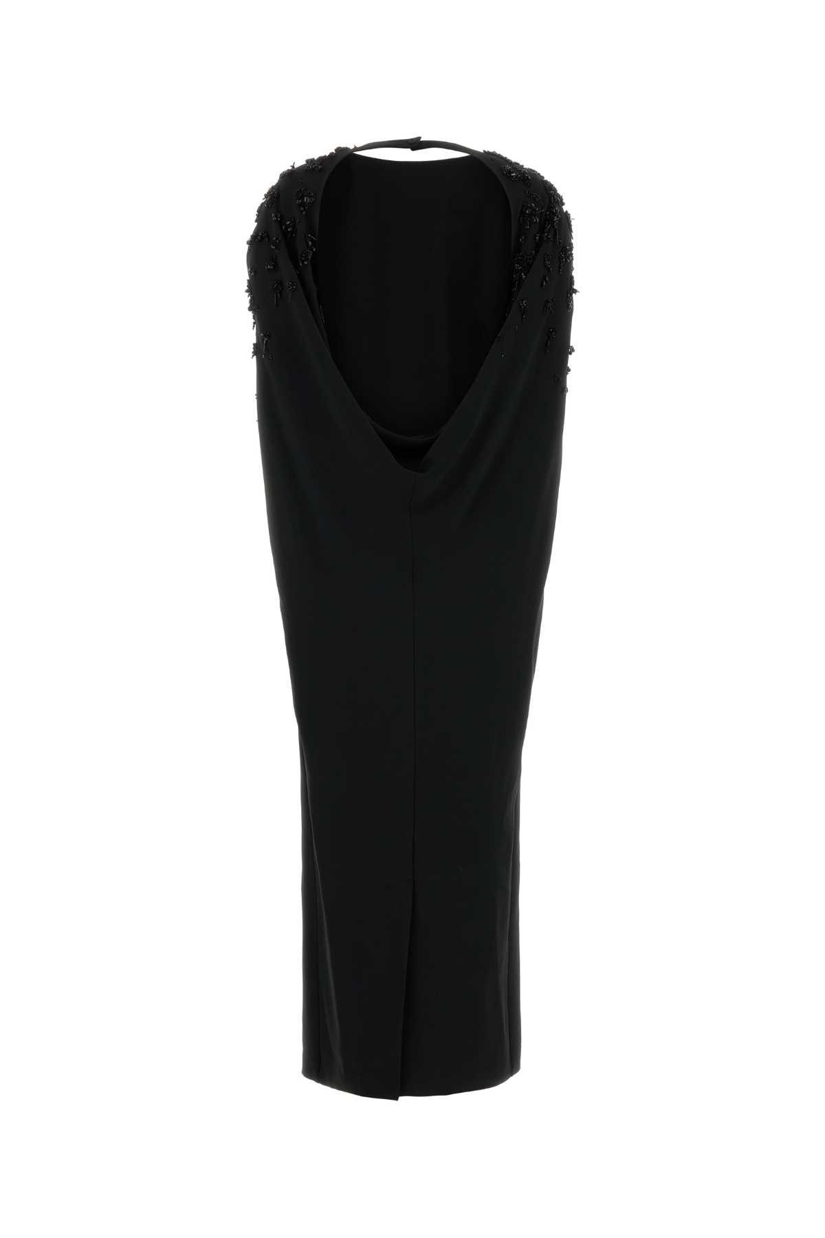 Alberta Ferretti Black Stretch Crepe Long Dress Size S / US 4 / IT 40 - 2 Thumbnail