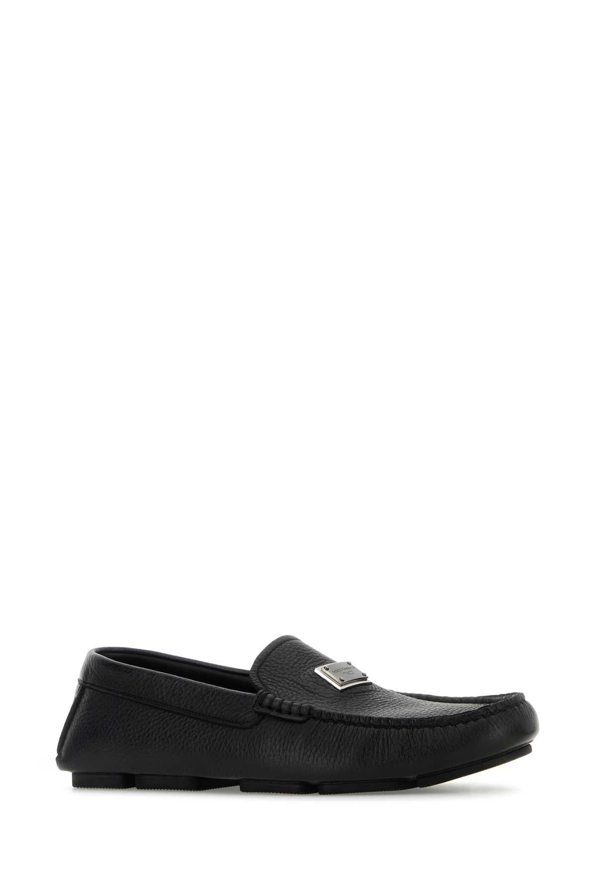 Dolce & Gabbana Black Leather Loafers Size US 7 / EU 40 - 2 Thumbnail