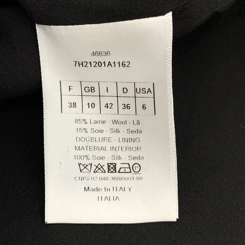 Dior Dior Black Wool Women's Jacket 0089 Size S / US 4 / IT 40 - 6 Thumbnail