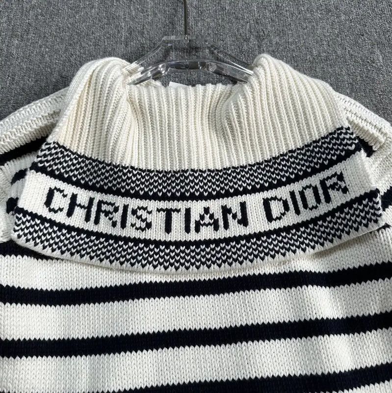 Dior Dior Striped Hoodie in Beige and Black 0089 Size L / US 10 / IT 46 - 4 Thumbnail