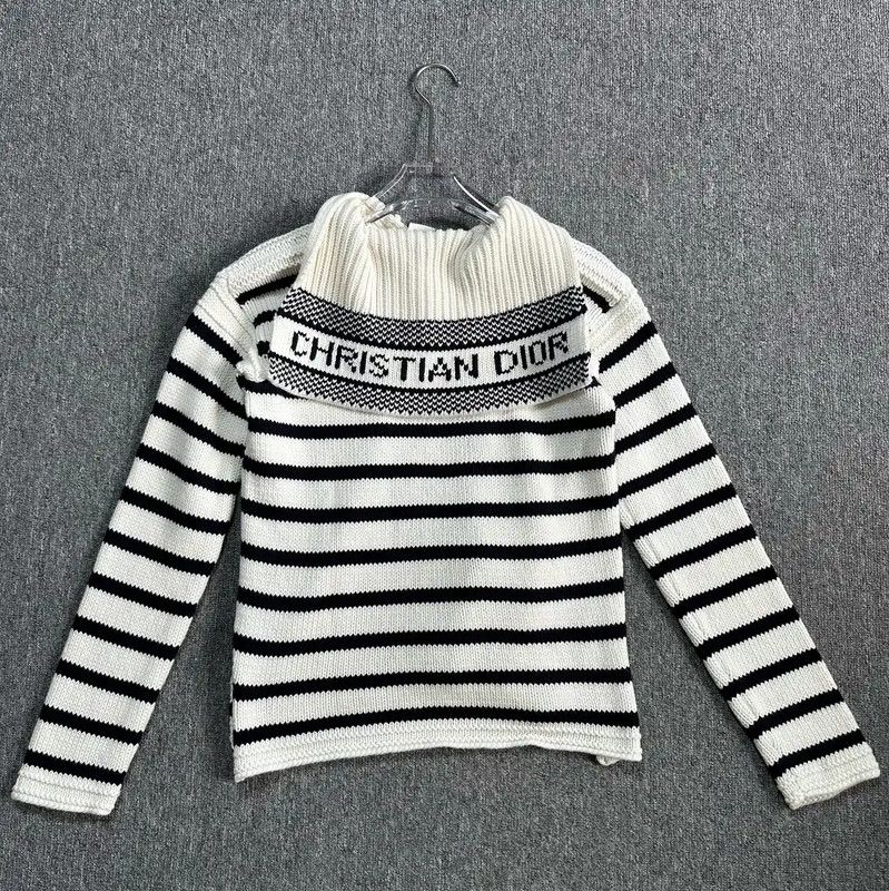 Dior Dior Striped Hoodie in Beige and Black 0089 Size L / US 10 / IT 46 - 5 Thumbnail