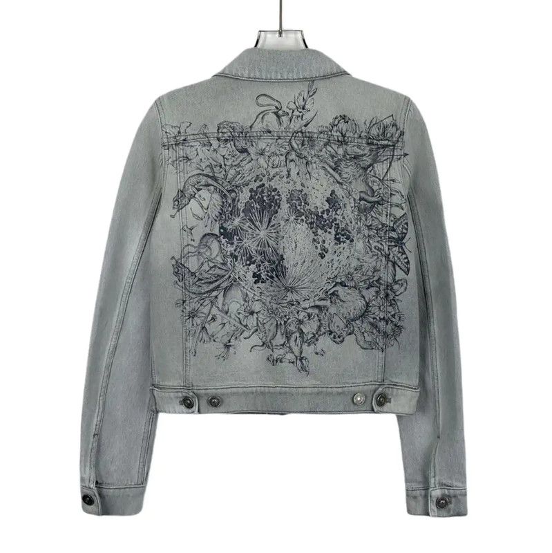 Dior Dior Women’s Gray White Cotton Jacket 0089 Size XXS / US 00 / IT 34 - 2 Thumbnail