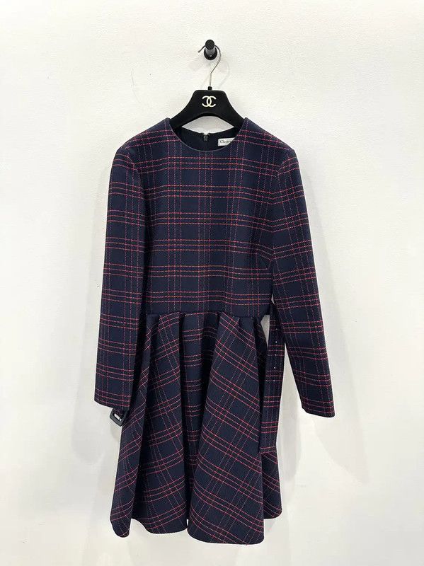 Dior Dior Burgundy Wool Dress for Women 0089 Size M / US 6-8 / IT 42-44 - 2 Thumbnail