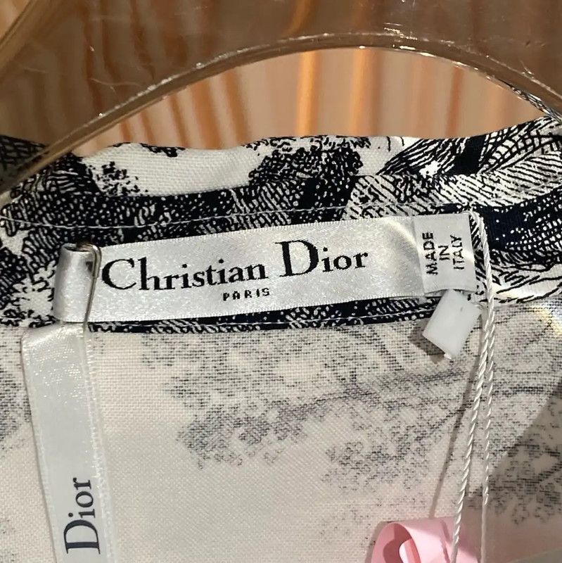 Dior Dior Color-Blocked Cotton Shirt for Women 0089 Size XL / US 12-14 / IT 48-50 - 3 Thumbnail