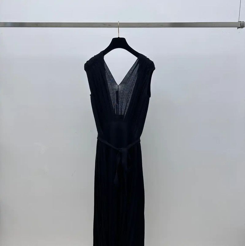 Dior Dior Black Women's Midi Dress 0089 Size M / US 6-8 / IT 42-44 - 2 Thumbnail