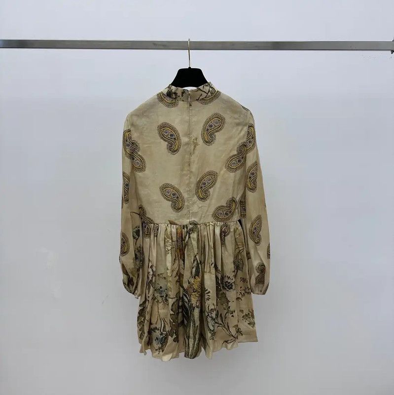 Dior Dior Khaki Floral Print Dress for Women 0089 Size S / US 4 / IT 40 - 2 Thumbnail