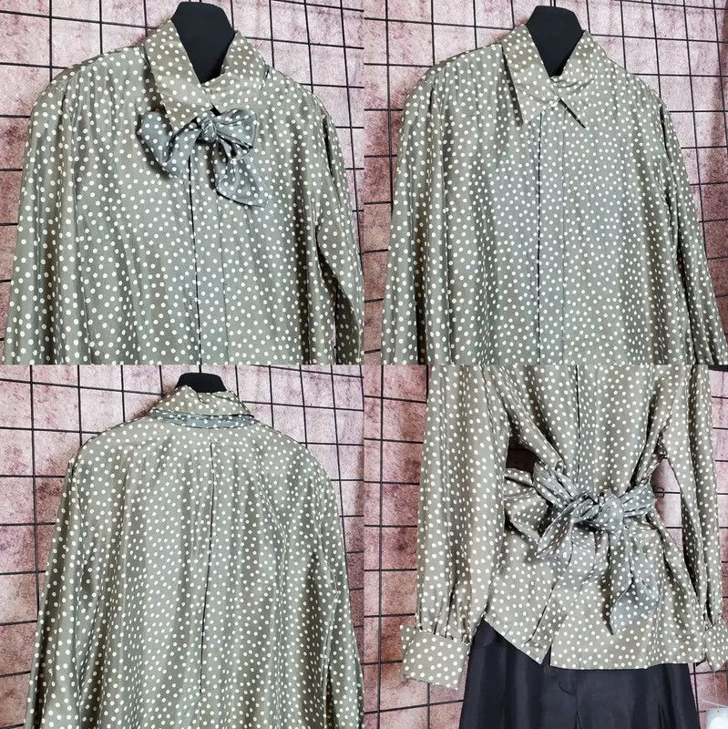 Dior Dior Green Polka Dot Silk Blouse 0089 Size S / US 4 / IT 40 - 5 Thumbnail