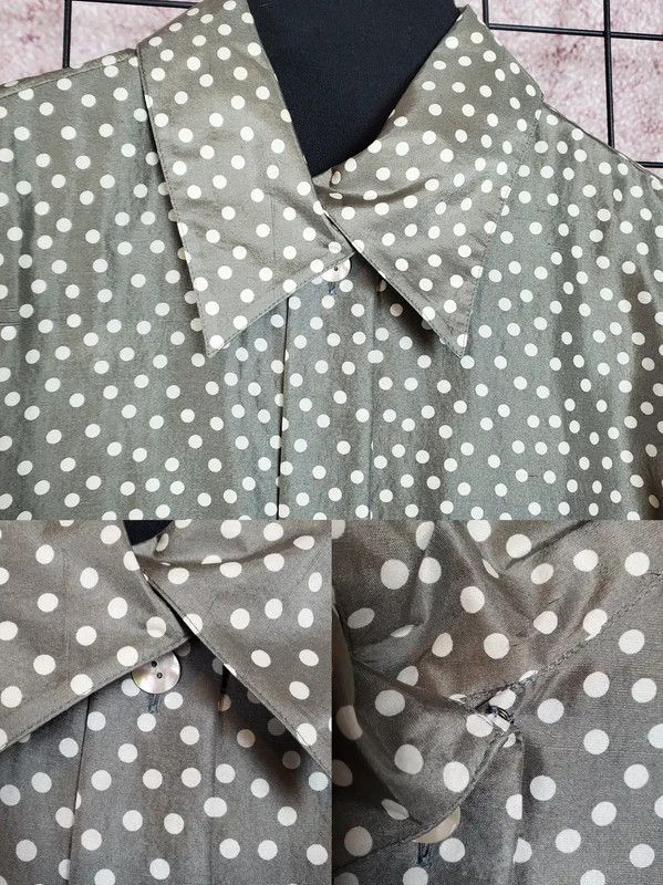 Dior Dior Green Polka Dot Silk Blouse 0089 Size S / US 4 / IT 40 - 8 Thumbnail