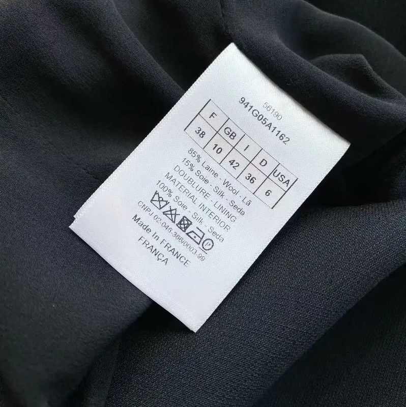 Dior Dior Black Wool Women's Dress 0089 Size ONE SIZE - 5 Thumbnail