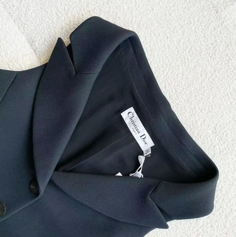 Dior Dior Black Wool Women's Dress 0089 Size ONE SIZE - 3 Thumbnail