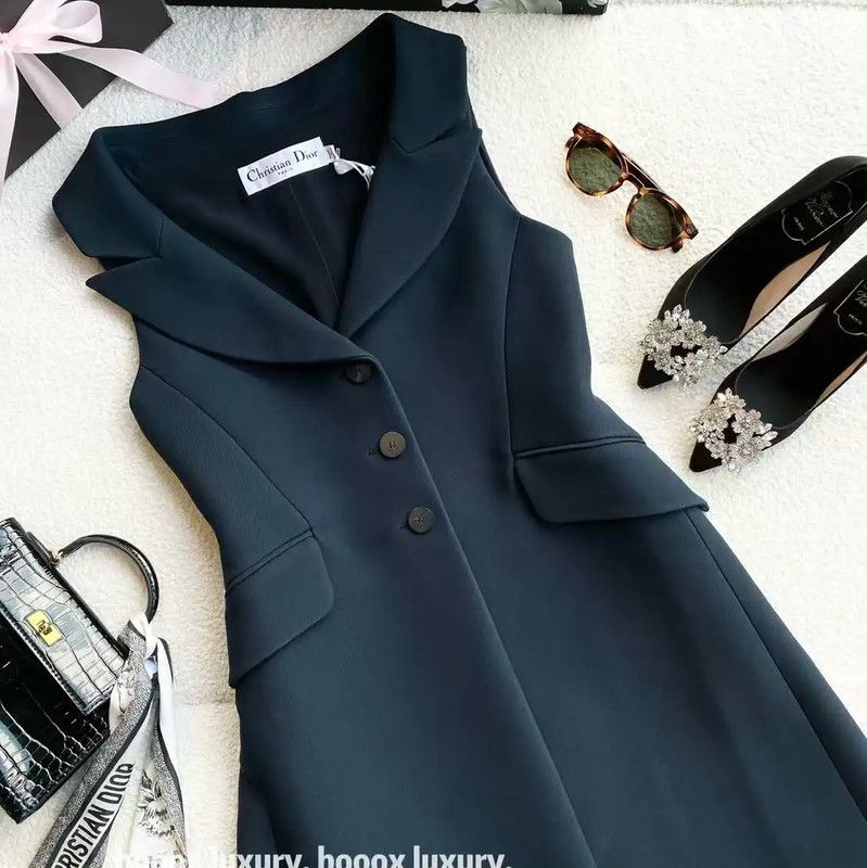 Dior Dior Black Wool Women's Dress 0089 Size ONE SIZE - 4 Thumbnail