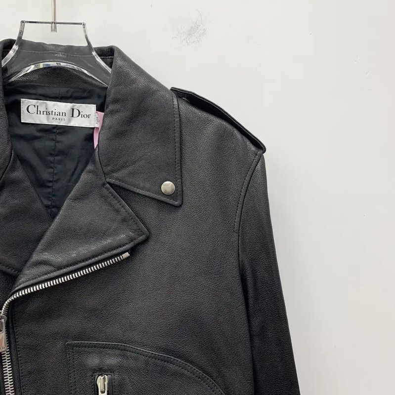 Dior Dior Black Leather Women's Jacket 0089 Size M / US 6-8 / IT 42-44 - 3 Thumbnail