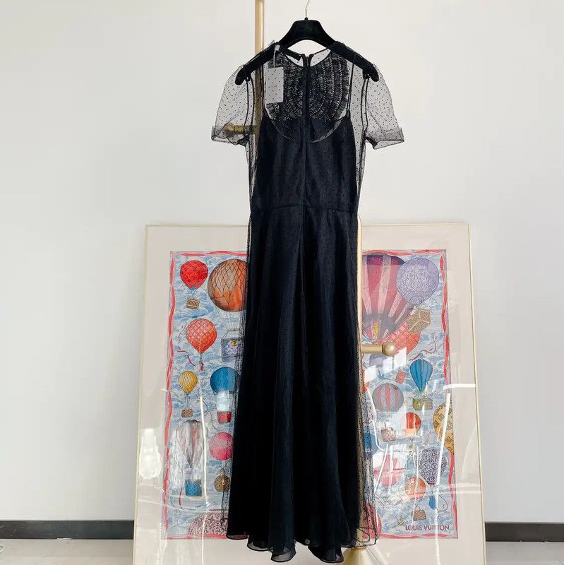 Dior Dior Black Nylon Short Sleeve Dress 0089 Size M / US 6-8 / IT 42-44 - 2 Thumbnail