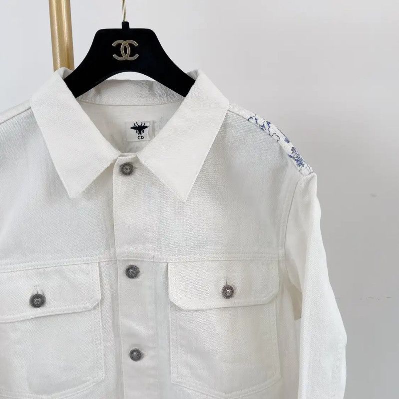 Dior Dior White Cotton Jacket for Women 0089 Size XS / US 0-2 / IT 36-38 - 3 Thumbnail