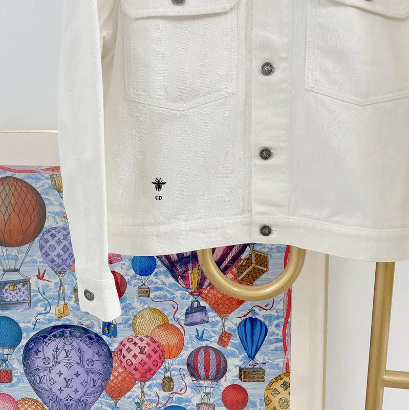 Dior Dior White Cotton Jacket for Women 0089 Size XS / US 0-2 / IT 36-38 - 4 Thumbnail