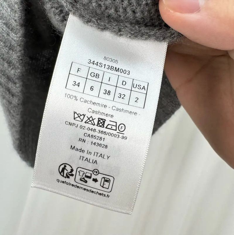 Dior Dior Gray Cashmere Embroidered Short Sleeve Tee 0089 Size XS / US 0-2 / IT 36-38 - 6 Thumbnail